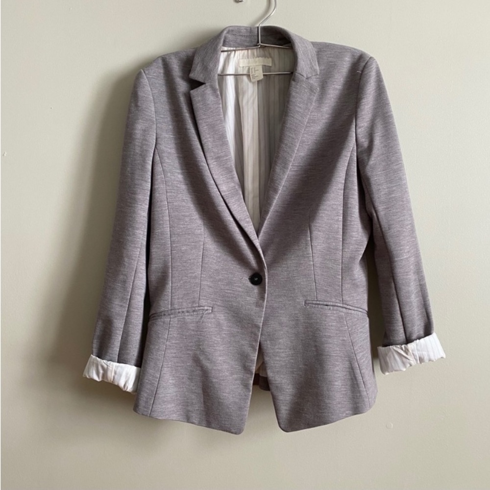 H&M Grey Jersey Blazer - Size 10